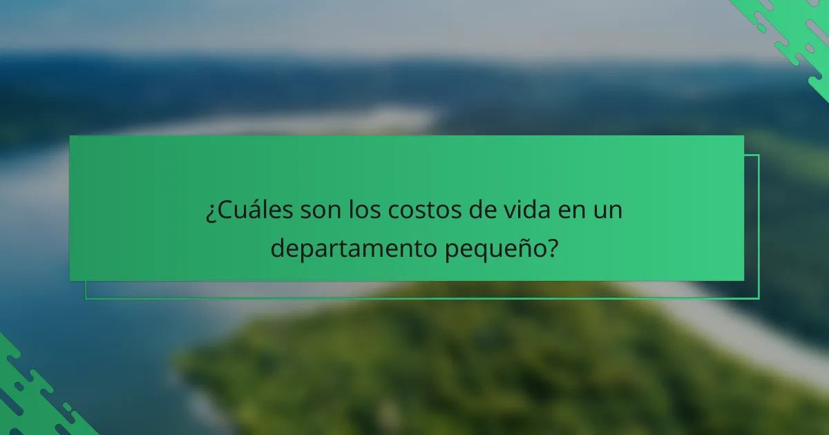 ¿Cuáles son los costos de vida en un departamento pequeño?